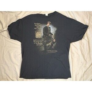 Outlander The Series My Name My Clan My Family T-shirt Black Graphic Tee Size XL